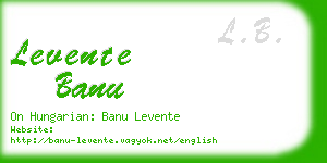 levente banu business card